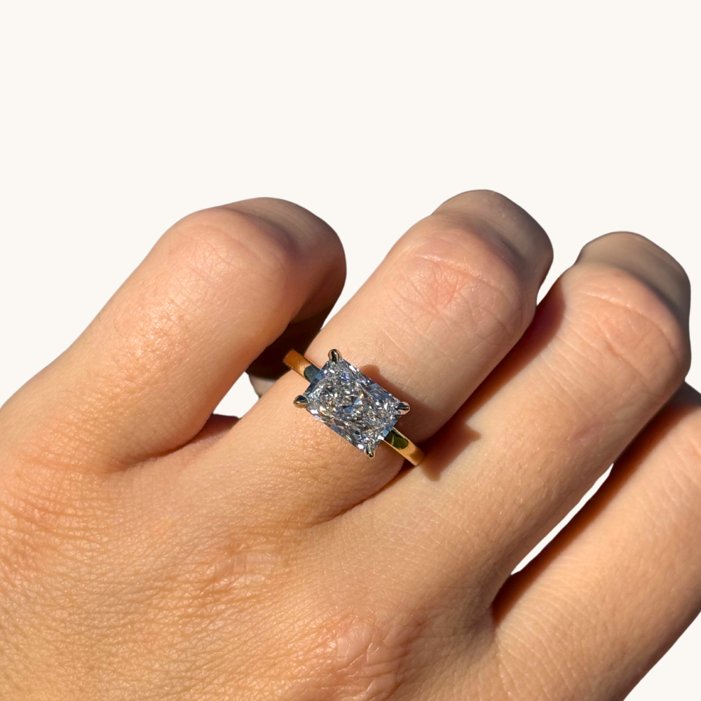 2.58 Radiant Lab Diamond East-West Engagement Ring - Happy Jewelers Fine Jewelry Lifetime Warranty