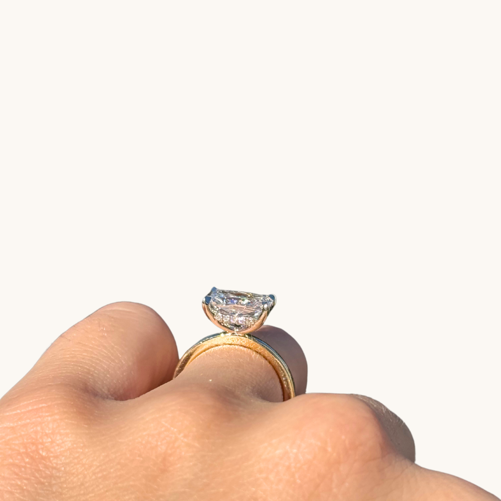 2.58 Radiant Lab Diamond East-West Engagement Ring - Happy Jewelers Fine Jewelry Lifetime Warranty