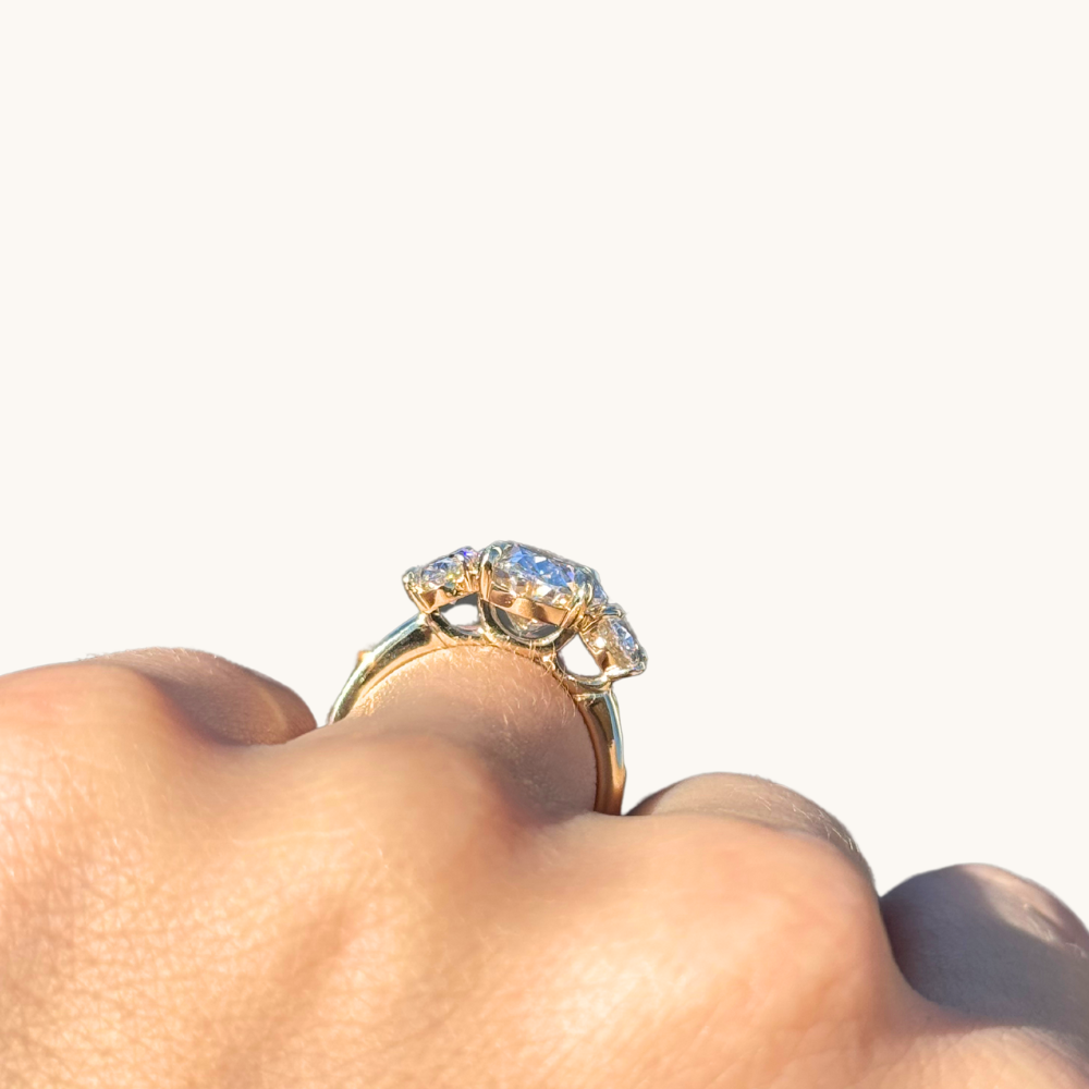 4.14 Oval Lab Diamond 3-Stone Engagement Ring - Happy Jewelers Fine Jewelry Lifetime Warranty