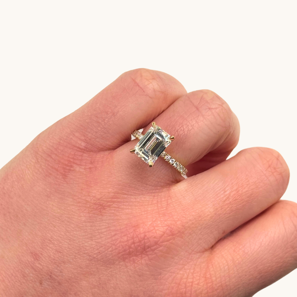 3.79 Emerald Lab Diamond Engagement Ring - Happy Jewelers Fine Jewelry Lifetime Warranty