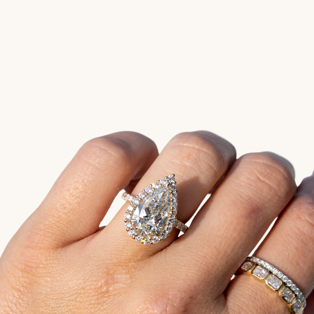3.39 Pear Lab Diamond Engagement Ring - Happy Jewelers Fine Jewelry Lifetime Warranty
