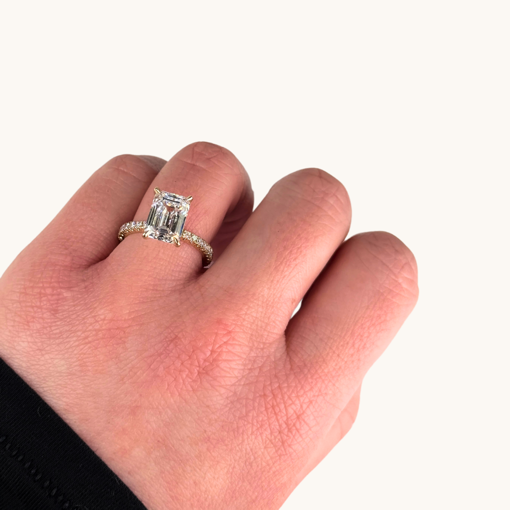 4.14 Emerald Lab Diamond Engagement Ring - Happy Jewelers Fine Jewelry Lifetime Warranty