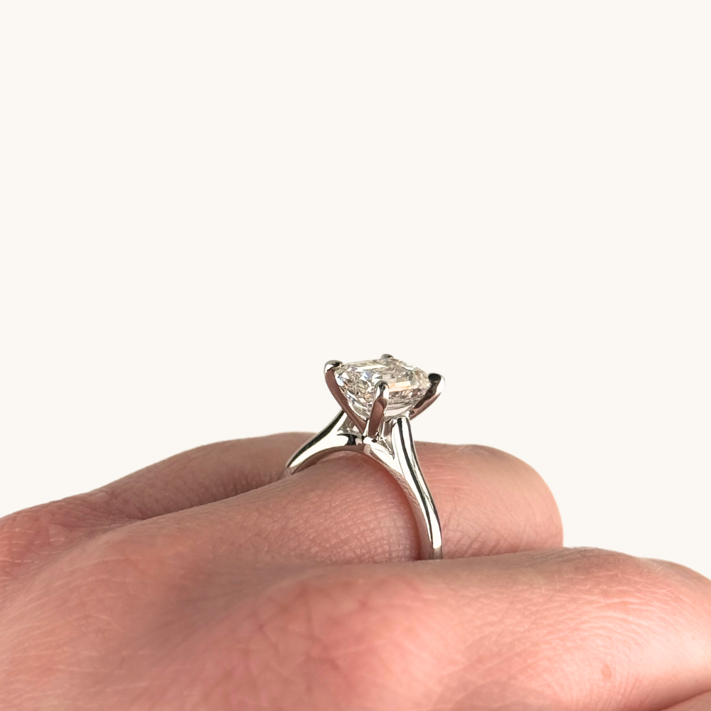 2.08 Emerald Lab Diamond Engagement Ring - Happy Jewelers Fine Jewelry Lifetime Warranty