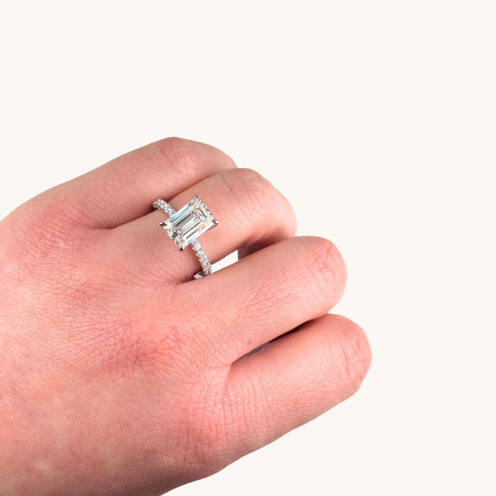 3.28 Emerald Lab Diamond Engagement Ring - Happy Jewelers Fine Jewelry Lifetime Warranty