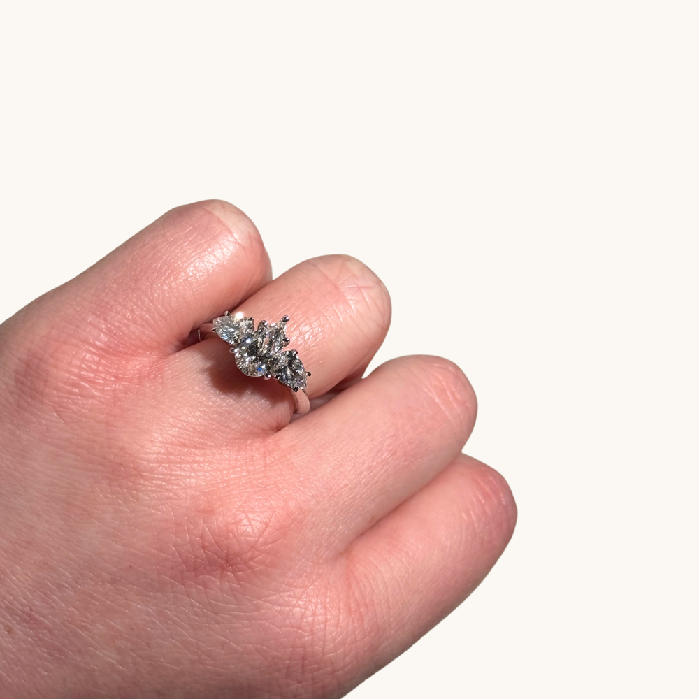 1.27 Pear Lab Diamond 3-Stone Engagement Ring - Happy Jewelers Fine Jewelry Lifetime Warranty