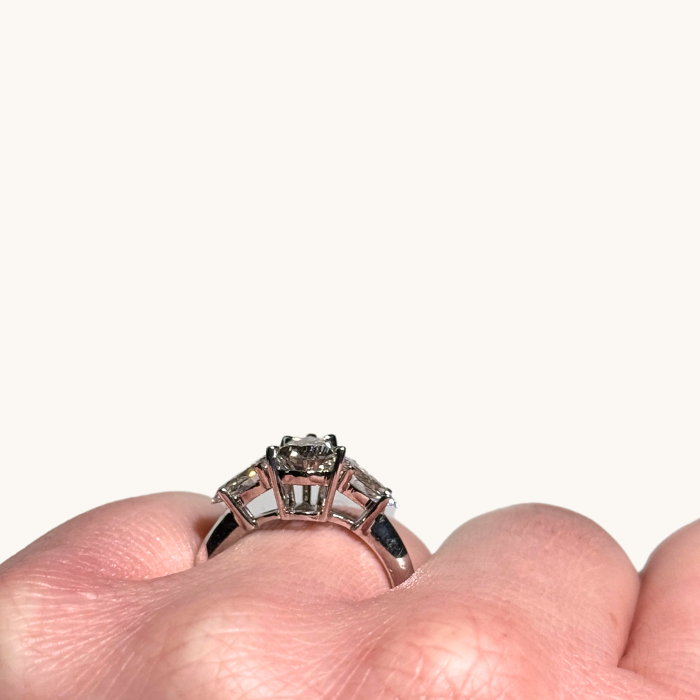 1.27 Pear Lab Diamond 3-Stone Engagement Ring - Happy Jewelers Fine Jewelry Lifetime Warranty