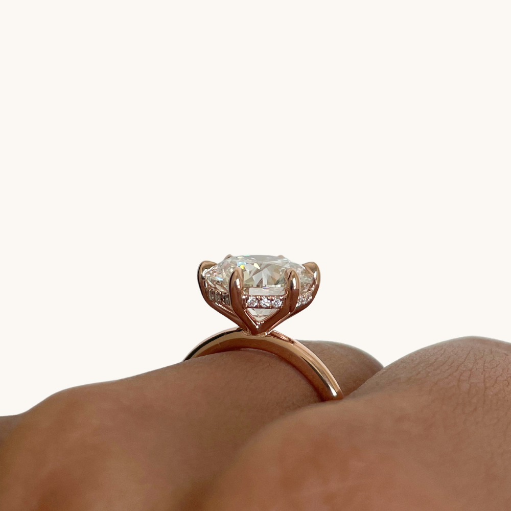 4.23 Round Lab Diamond Engagement Ring with Hidden Halo - Happy Jewelers Fine Jewelry Lifetime Warranty