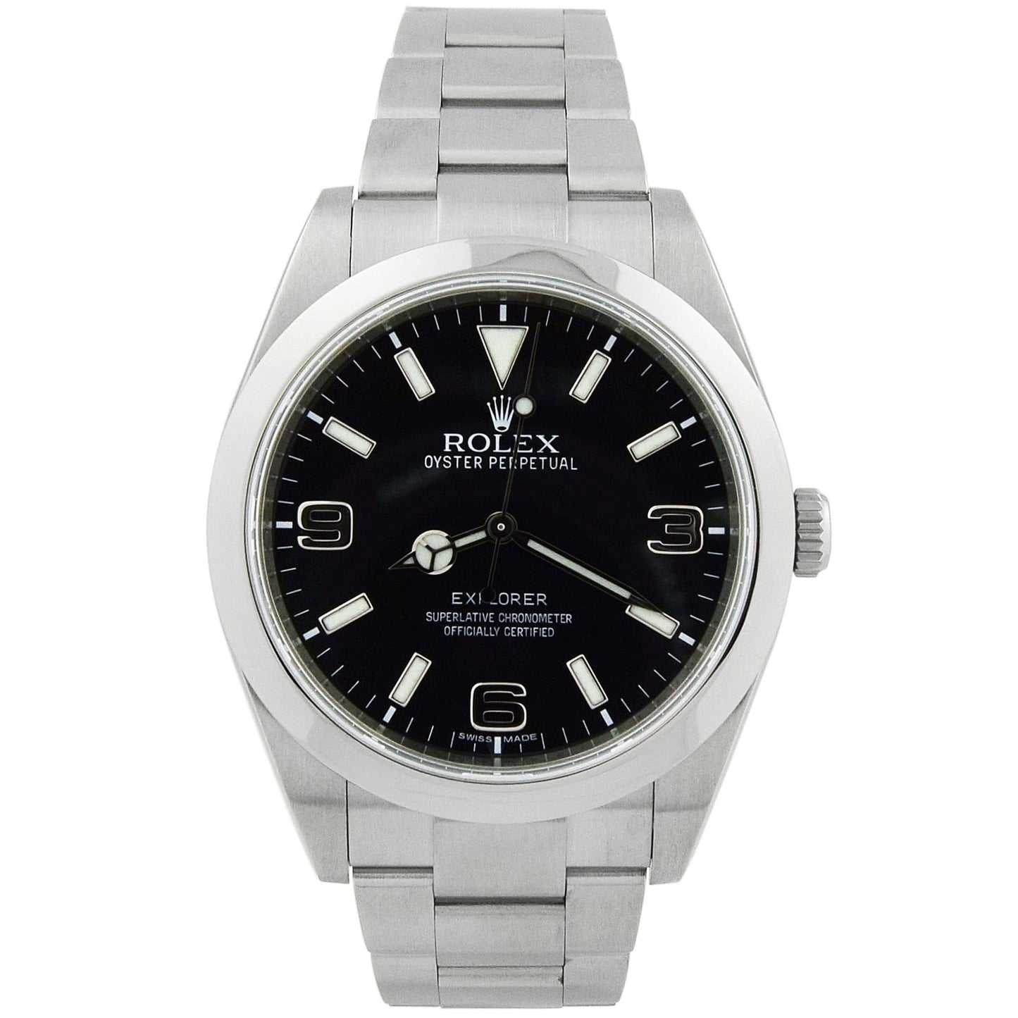 Rolex Explorer Stainless Steel 39m Black Roman & Stick Dial Watch Reference# 214270 - Happy Jewelers Fine Jewelry Lifetime Warranty