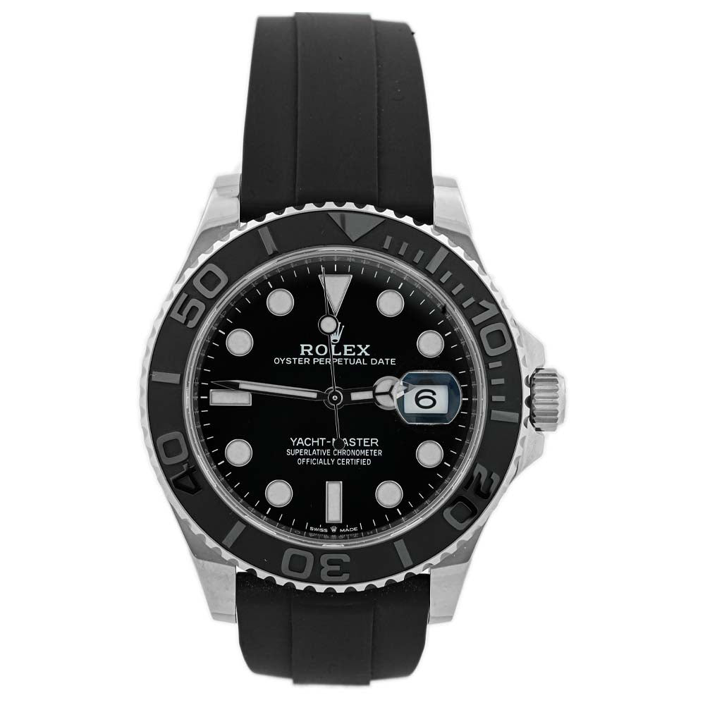 Rolex Yacht-Master White Gold 42mm Black Dot Dial Watch Reference# 226659