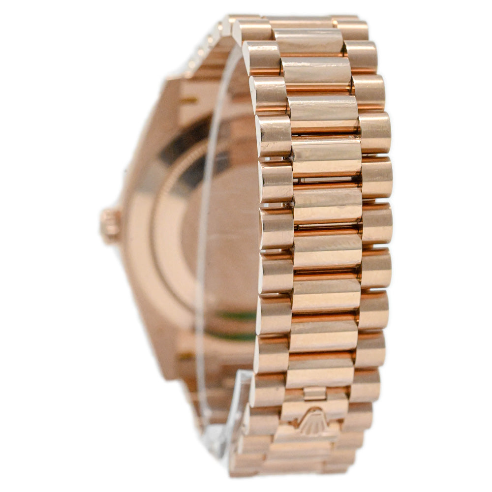 Rolex Daydate Rose Gold 40mm Chocloate Roman Dial Watch Reference#: 228235 - Happy Jewelers Fine Jewelry Lifetime Warranty