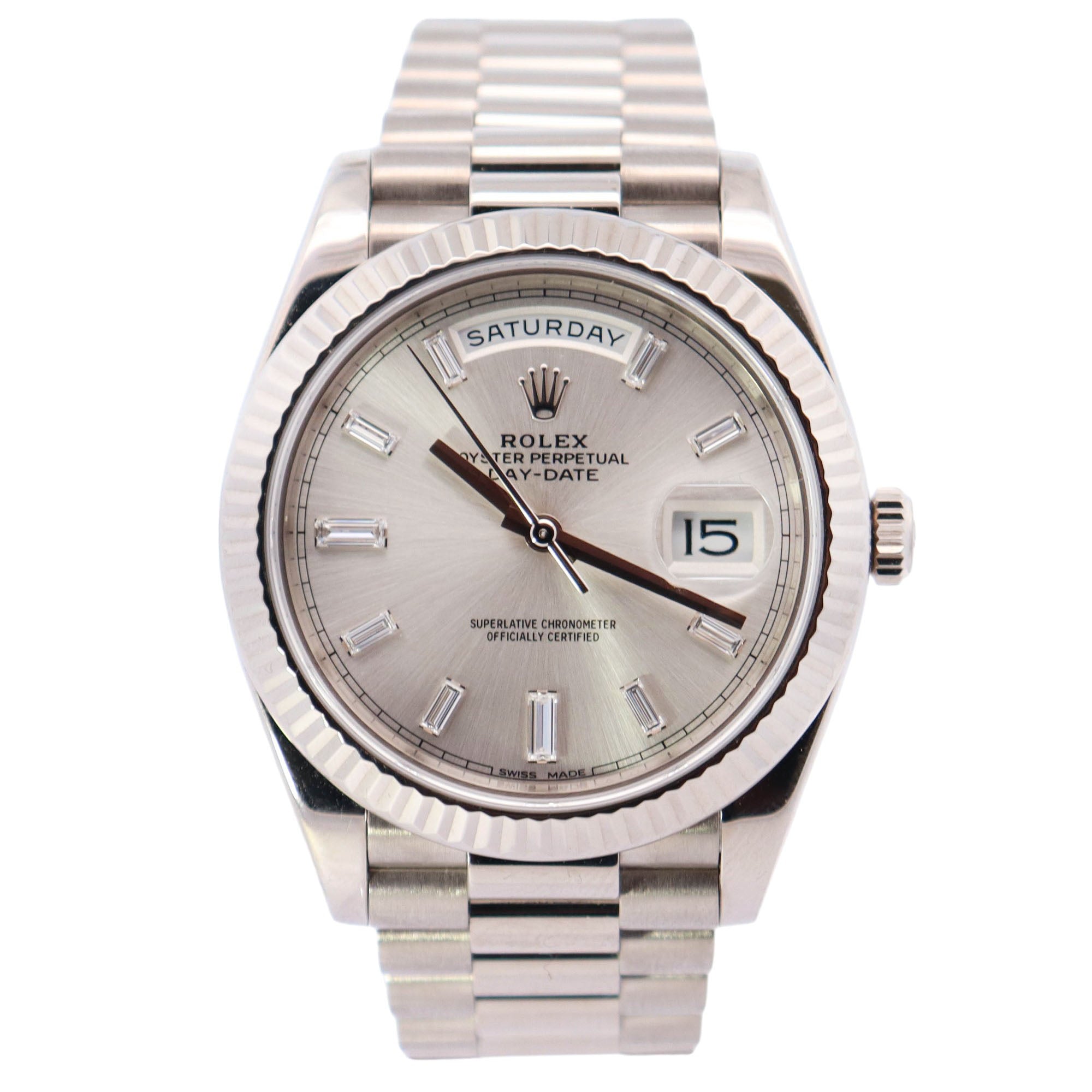 Rolex Day-Date 40mm Silver Dial Watch Ref# 228239 - Happy Jewelers Fine Jewelry Lifetime Warranty