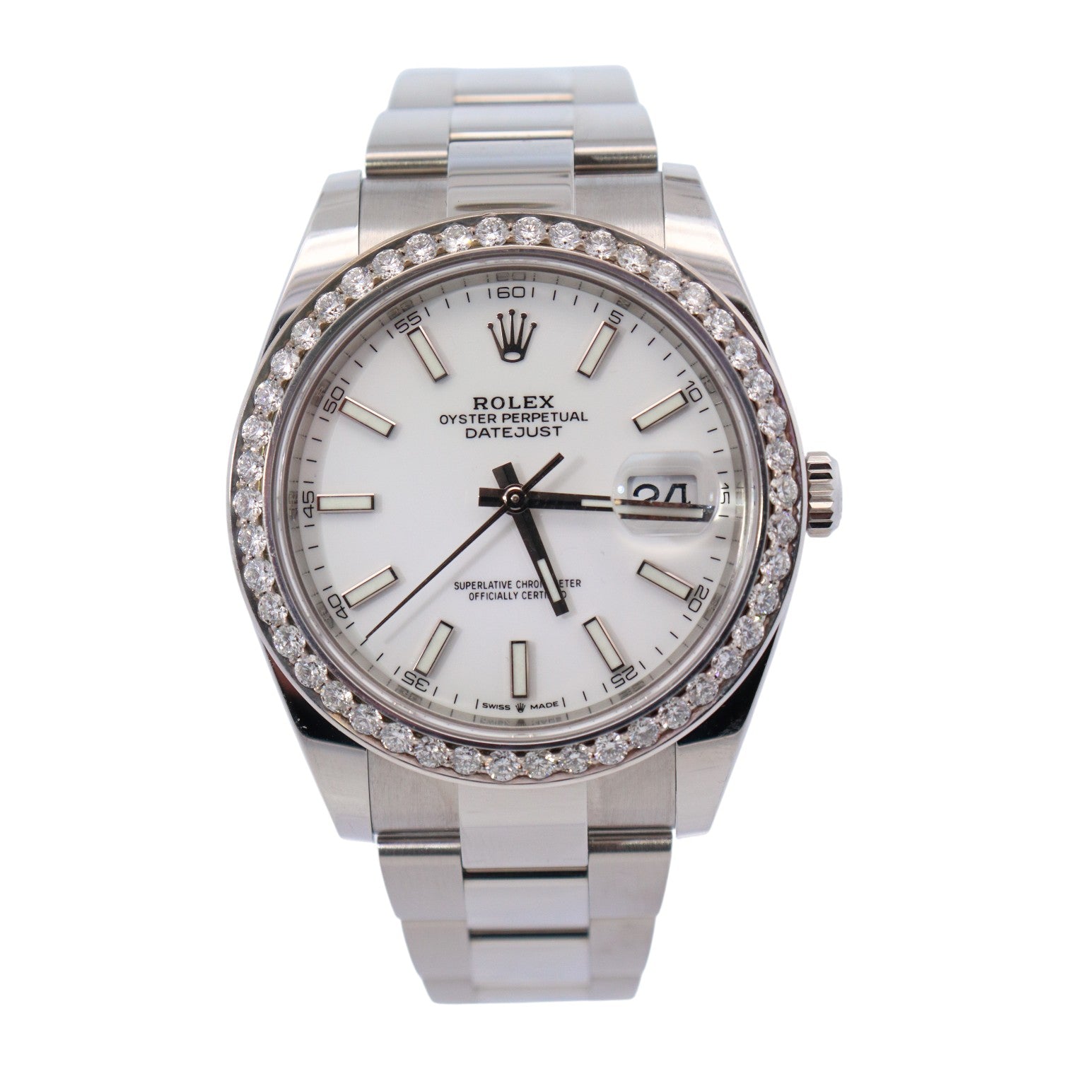 Rolex Datejust 41mm White Dial Watch Ref# 126300 - Happy Jewelers Fine Jewelry Lifetime Warranty