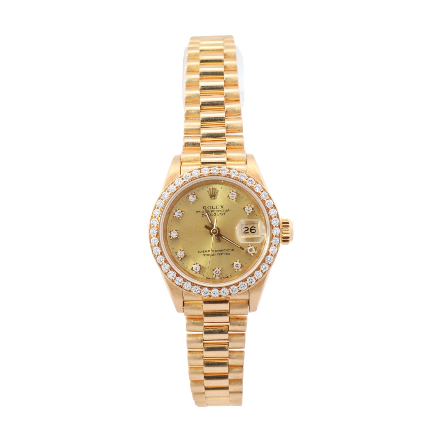 Rolex Datejust 26mm Champagne Dial Watch Ref# 69138