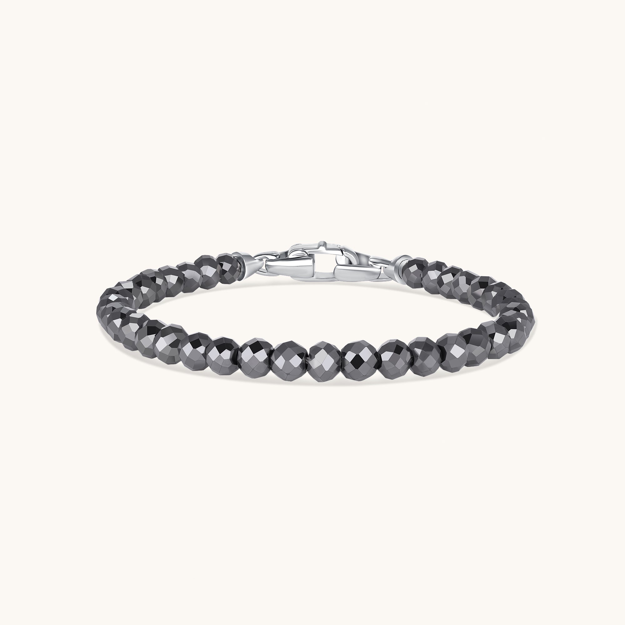 Men's Diamond Cut Black Spinel Bracelet