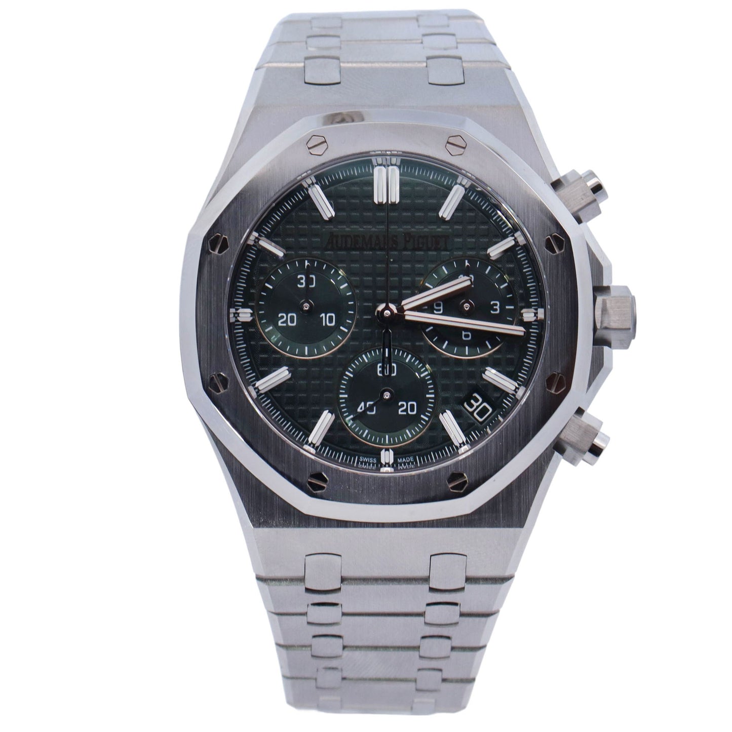 Audemars Piguet Royal Oak Stainless Steel 41mm Olive Chronograph Dial Watch Reference# 26240ST.OO.1320ST.04 - Happy Jewelers Fine Jewelry Lifetime Warranty