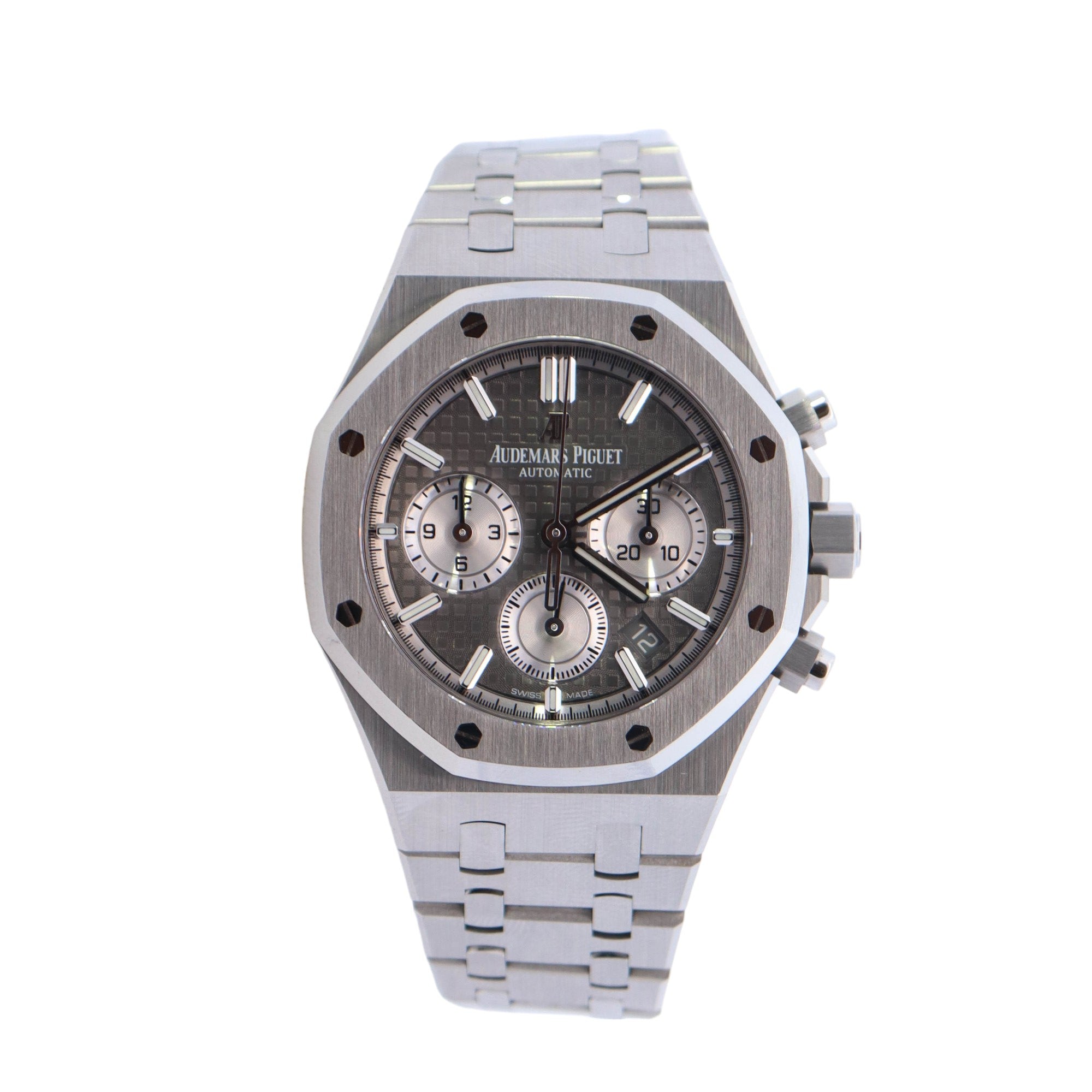 Audemars Piguet Royal Oak Stainless Steel 38mm Grey Chronograph Dial Watch Reference# 26315ST.OO.1256ST.02 - Happy Jewelers Fine Jewelry Lifetime Warranty