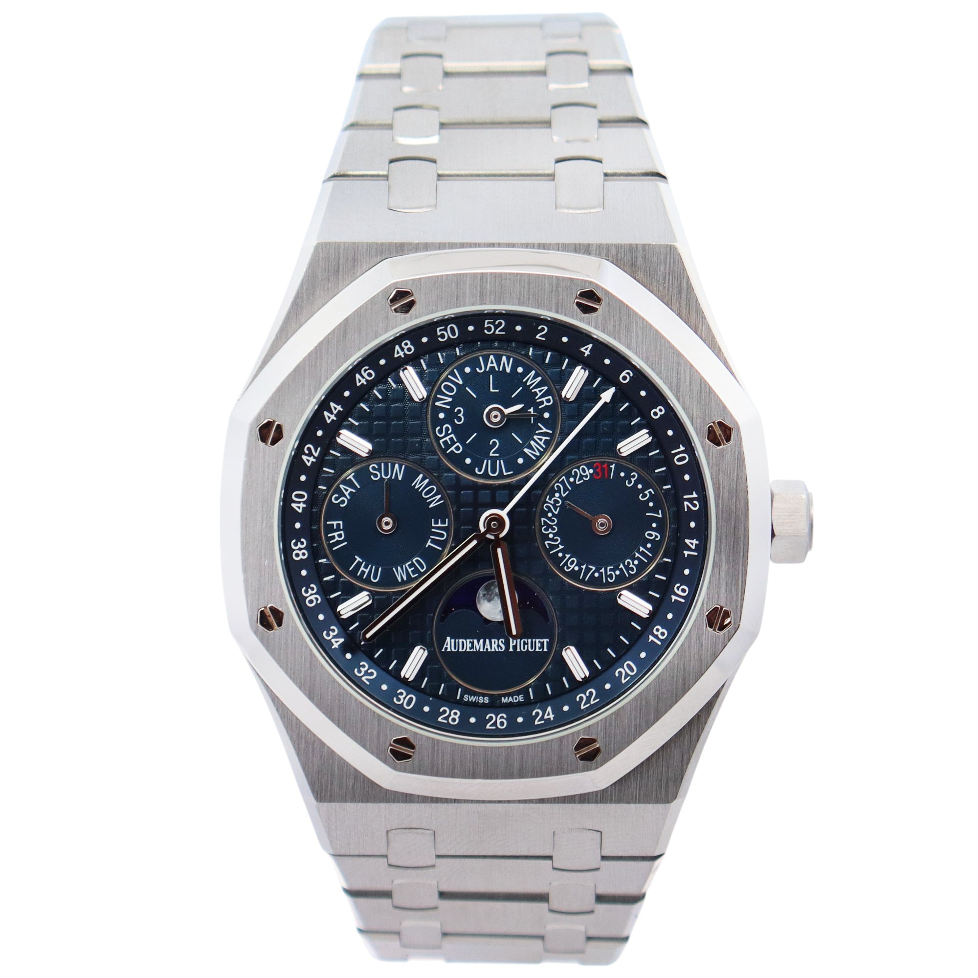 Audemars Piguet Royal Oak 41mm Blue Dial Watch Ref# 26574ST.OO.1220ST.03 - Happy Jewelers Fine Jewelry Lifetime Warranty