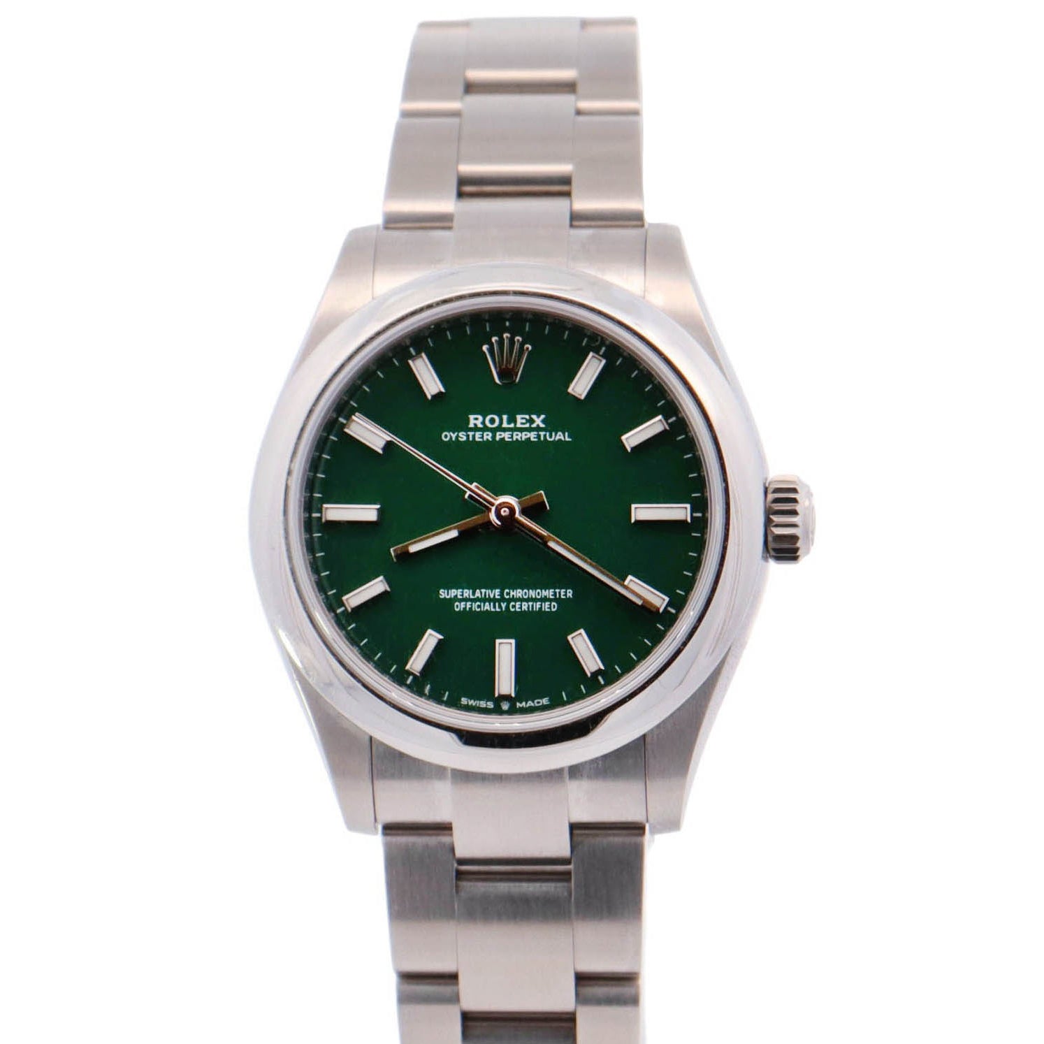 Rolex Oyster Perpetual 31mm Green Dial Watch Ref# 277200 - Happy Jewelers Fine Jewelry Lifetime Warranty