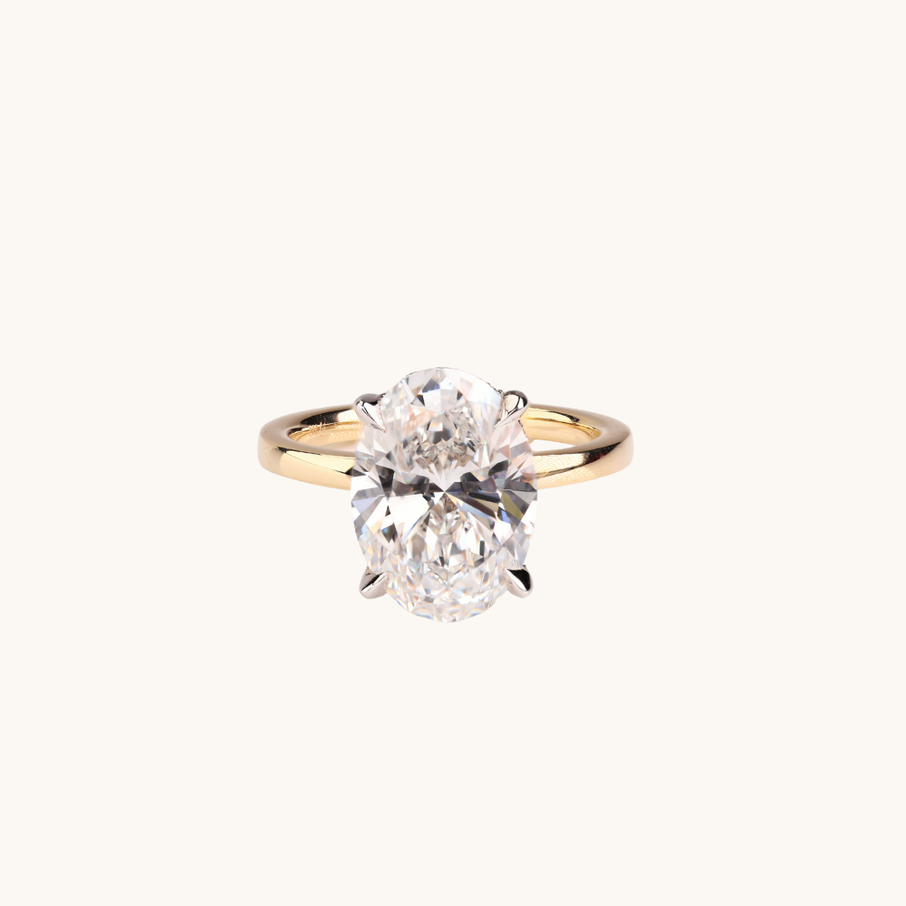 5.01 Oval Lab Diamond Engagement Ring with Hidden Halo - Happy Jewelers Fine Jewelry Lifetime Warranty