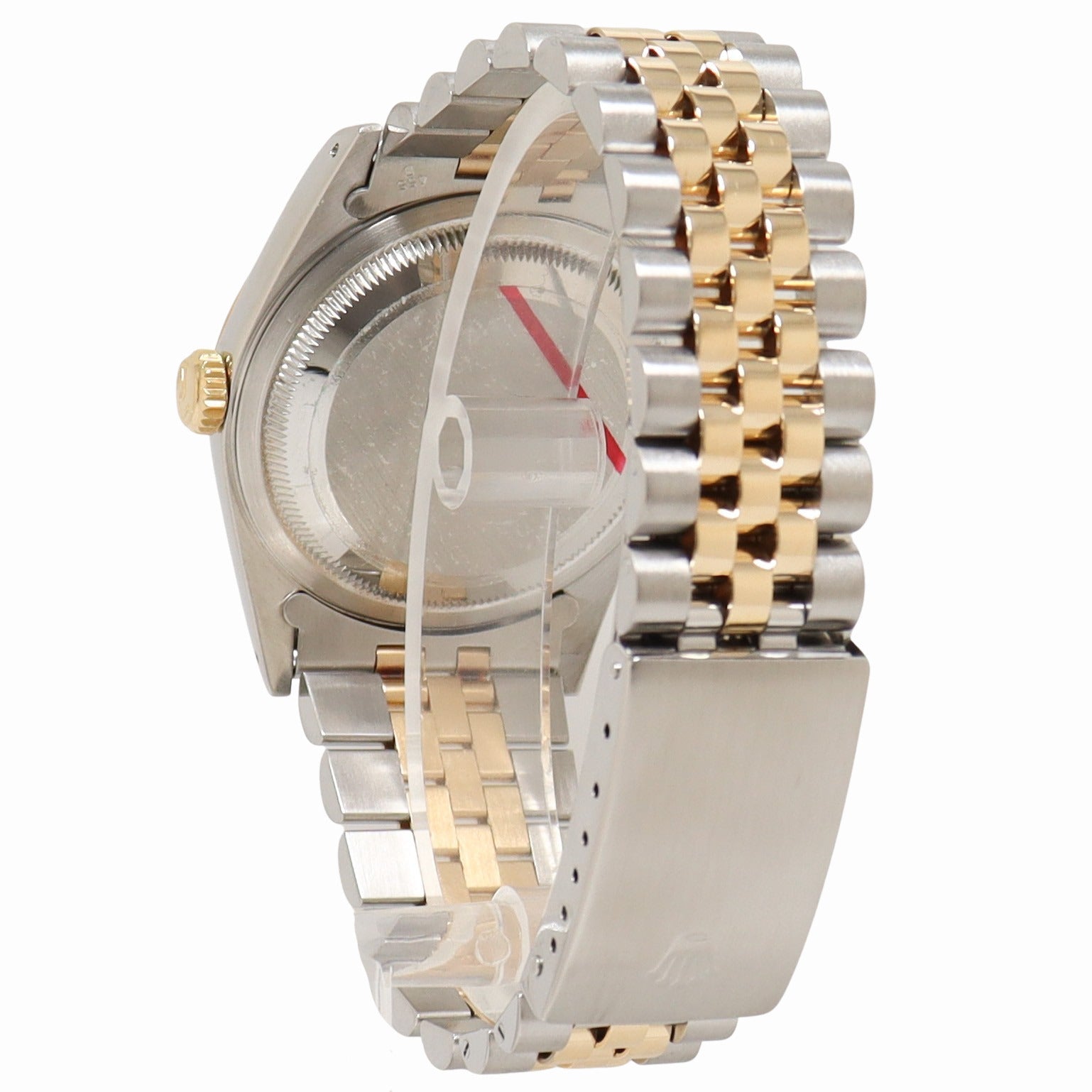 Rolex Datejust Two-Tone Stainless Steel & Yellow Gold 36mm Champagne Stick Dial Watch Reference #: 16233 - Happy Jewelers Fine Jewelry Lifetime Warranty