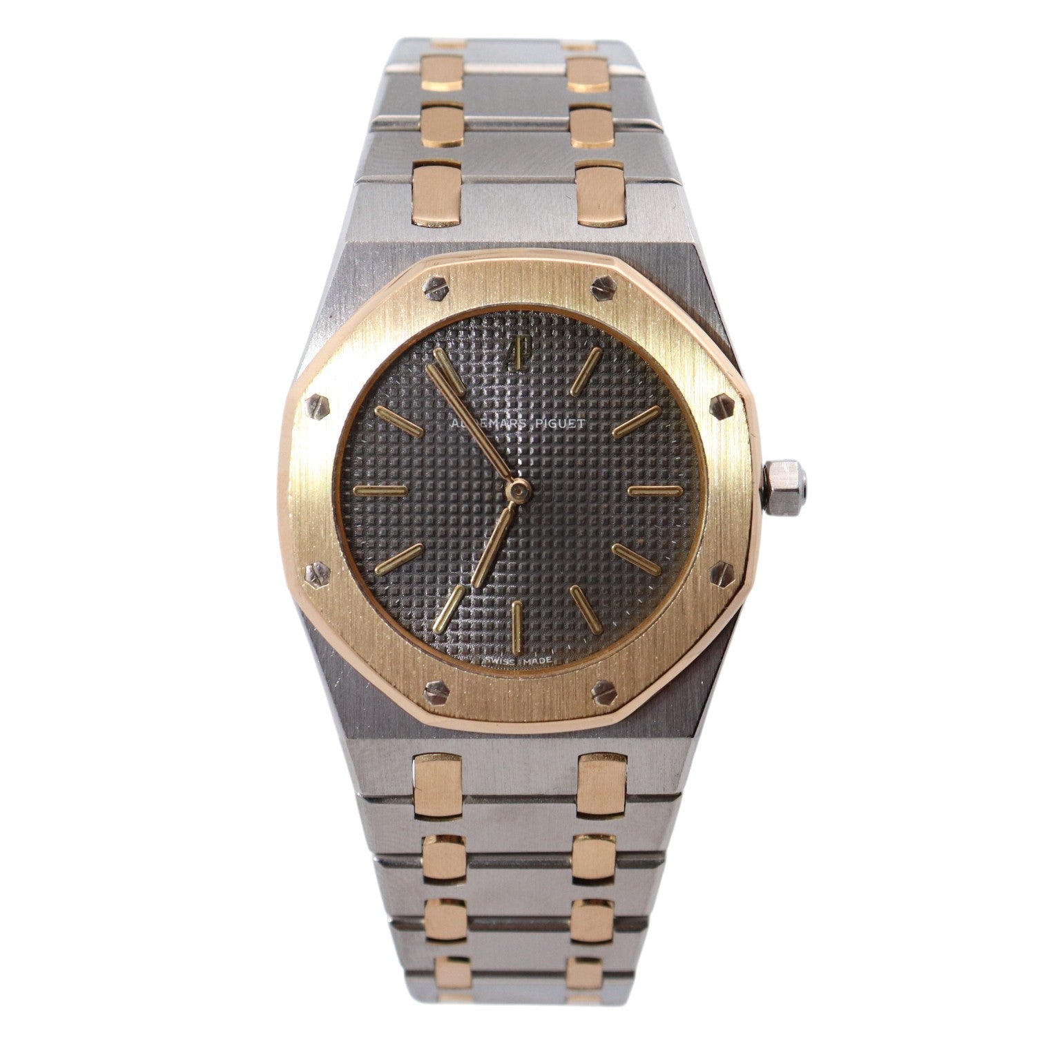 Audemars Piguet Royal Oak Stainless Steel & Yellow Gold 33mm Grey Stick Dial Watch Reference# 15000ST.OO.0789ST.01 - Happy Jewelers Fine Jewelry Lifetime Warranty