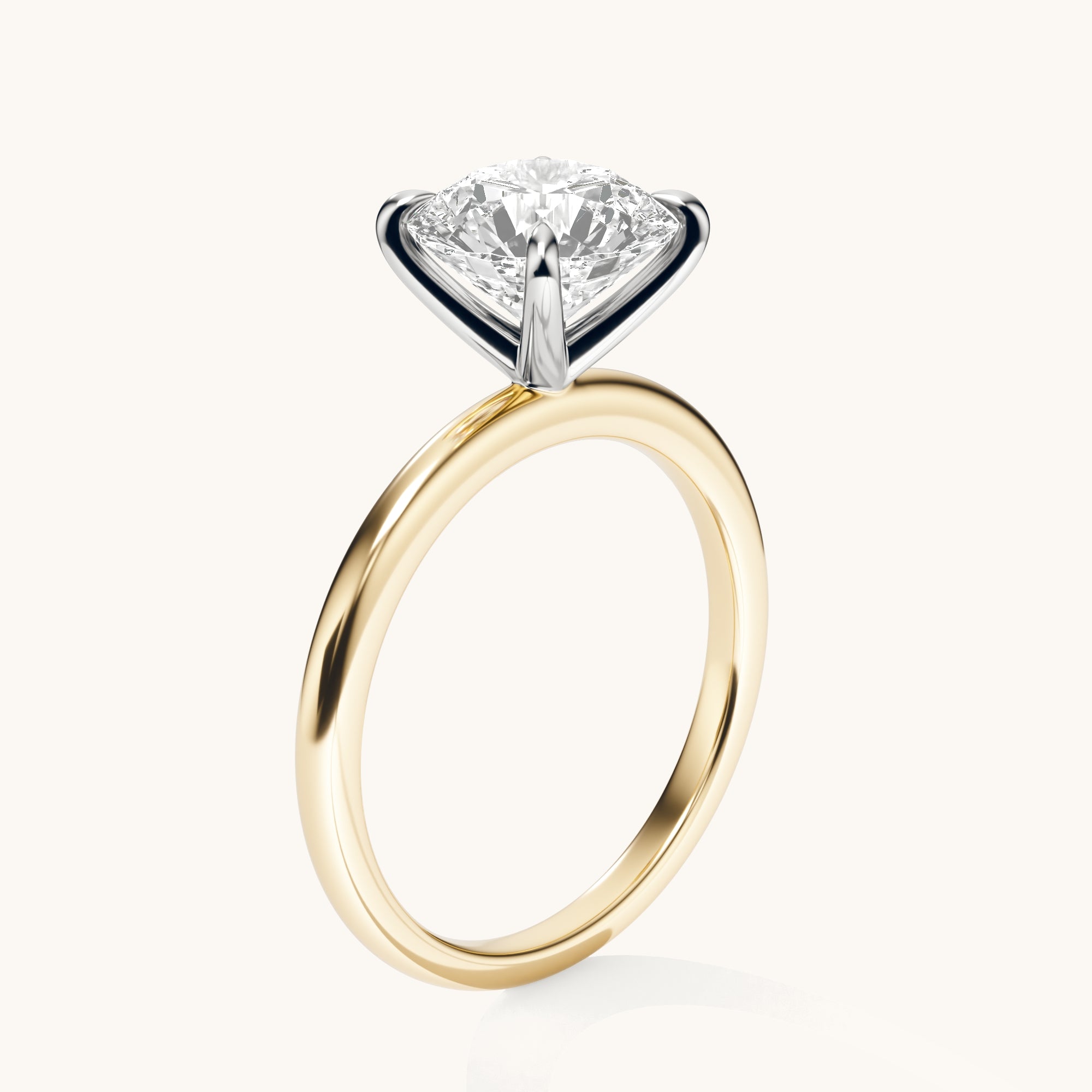 Round Lab Diamond Solitaire Engagement Ring