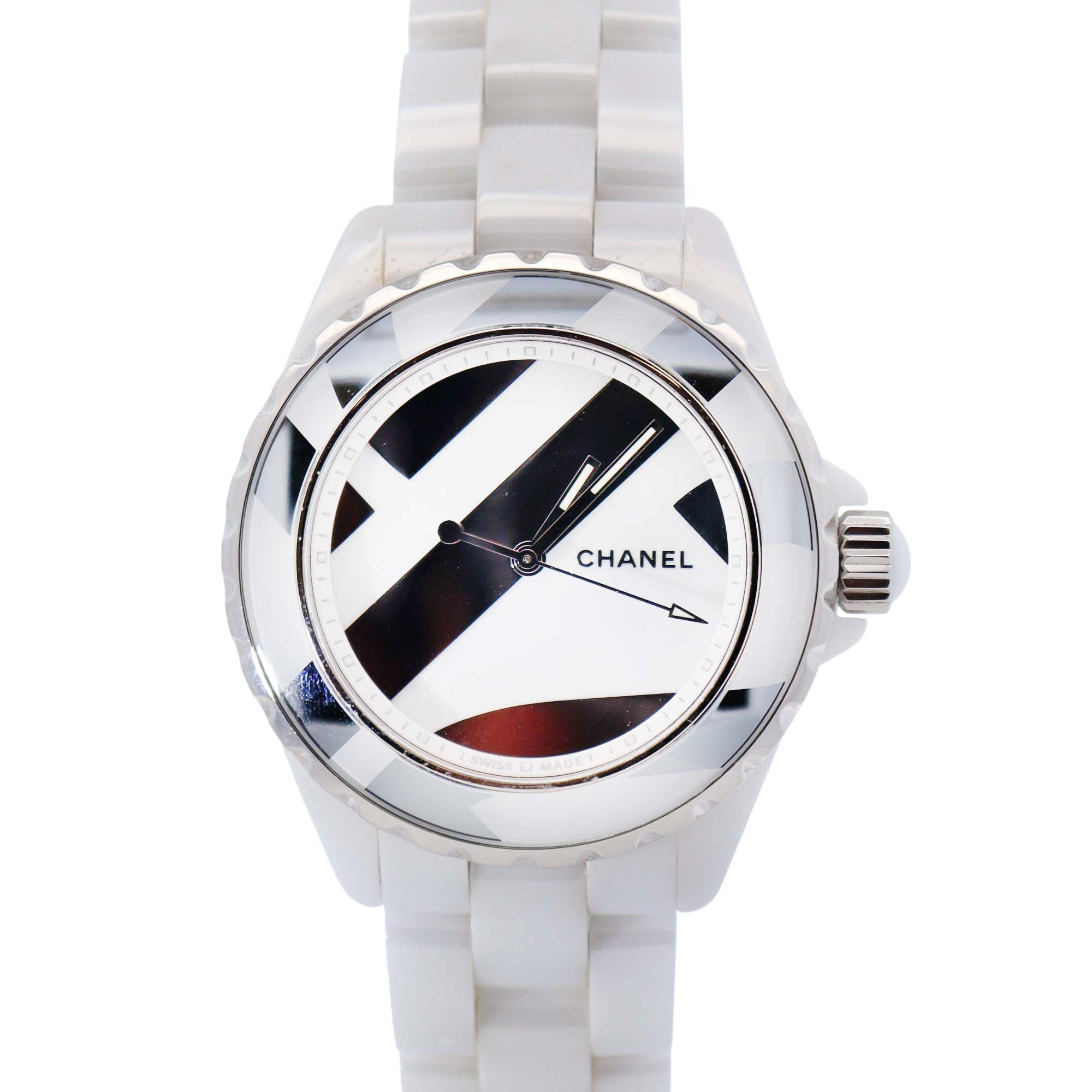 Chanel J12 38mm White Dial Watch Ref# H5582 – Happy Jewelers