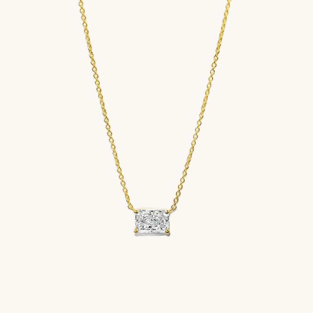 East-West Radiant Lab Diamond Solitaire Pendant - Happy Jewelers Fine Jewelry Lifetime Warranty