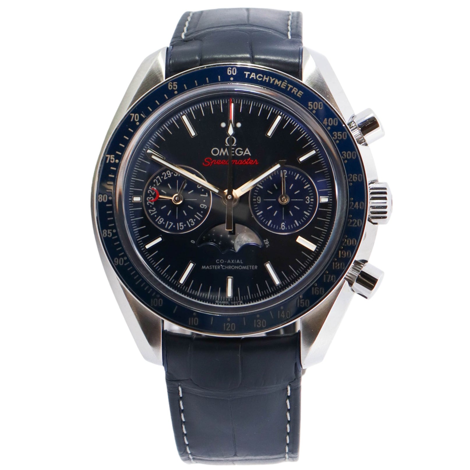 Omega Speedmaster 44.25mm Blue Dial Watch Ref# 304.33.44.52.03.001 - Happy Jewelers Fine Jewelry Lifetime Warranty