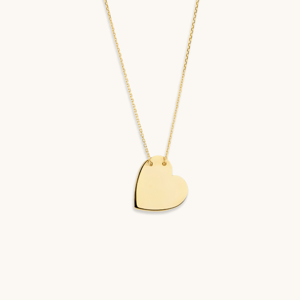 Engravable Large Slanted Heart Pendant – Happy Jewelers