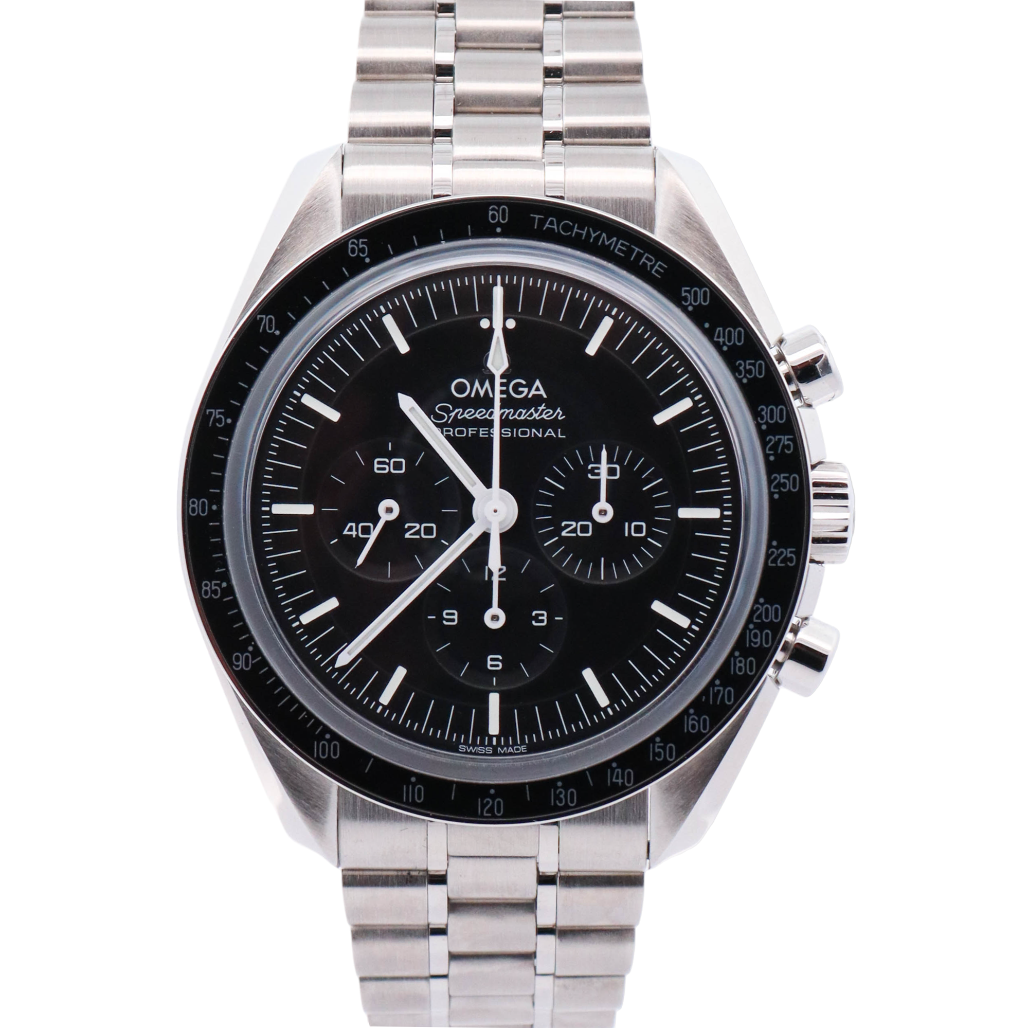 Omega Speedmaster 42mm Black Dial Watch Ref# 310.30.42.50.01.002 - Happy Jewelers Fine Jewelry Lifetime Warranty