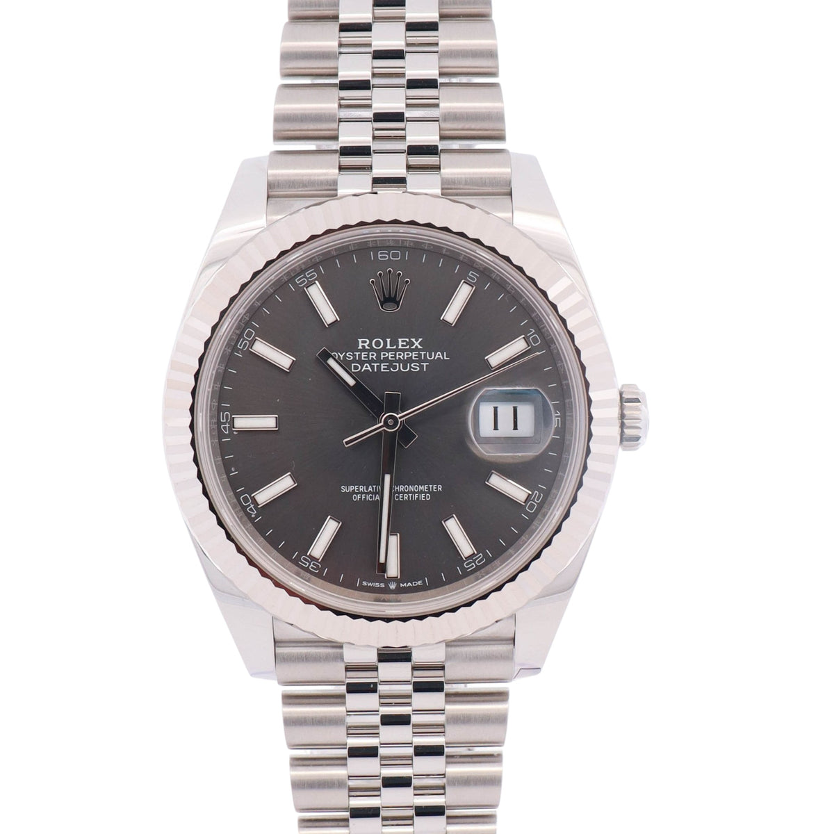 Rolex Datejust 41mm Rhodium Dial Watch Ref# 126334