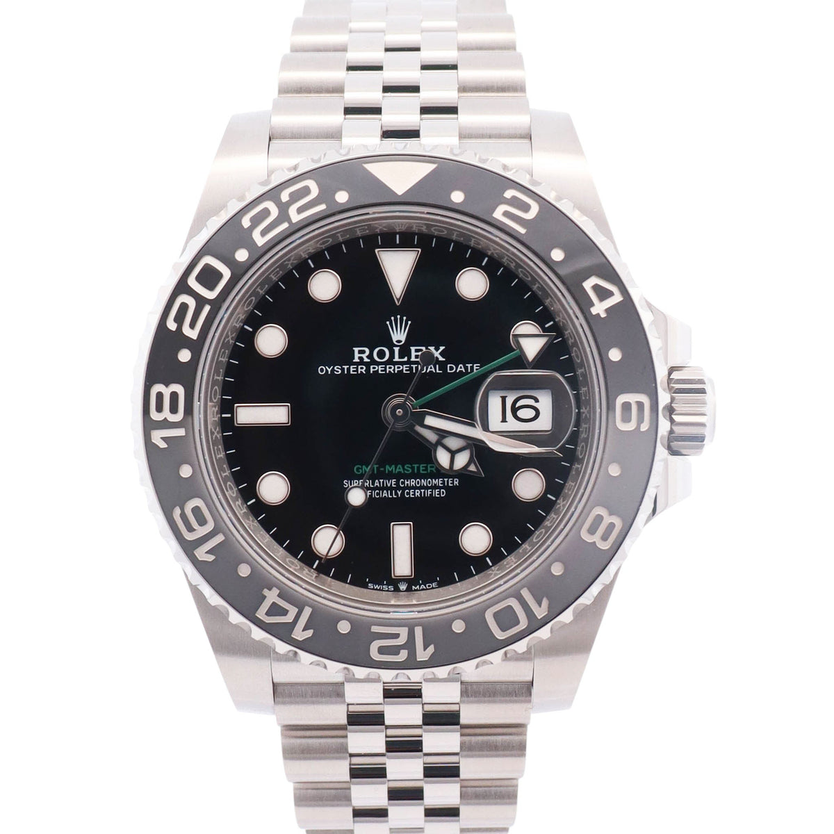 Rolex GMT-Master II 40mm Black Dial Watch Ref# 126710GRNR