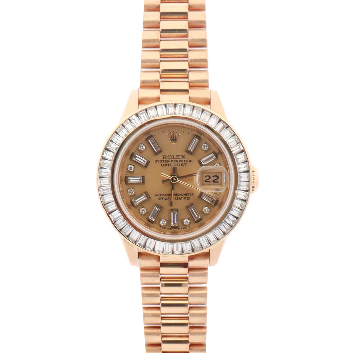 Rolex Datejust 26mm Custom Champagne Dial Watch Ref# 69178 - Happy Jewelers Fine Jewelry Lifetime Warranty
