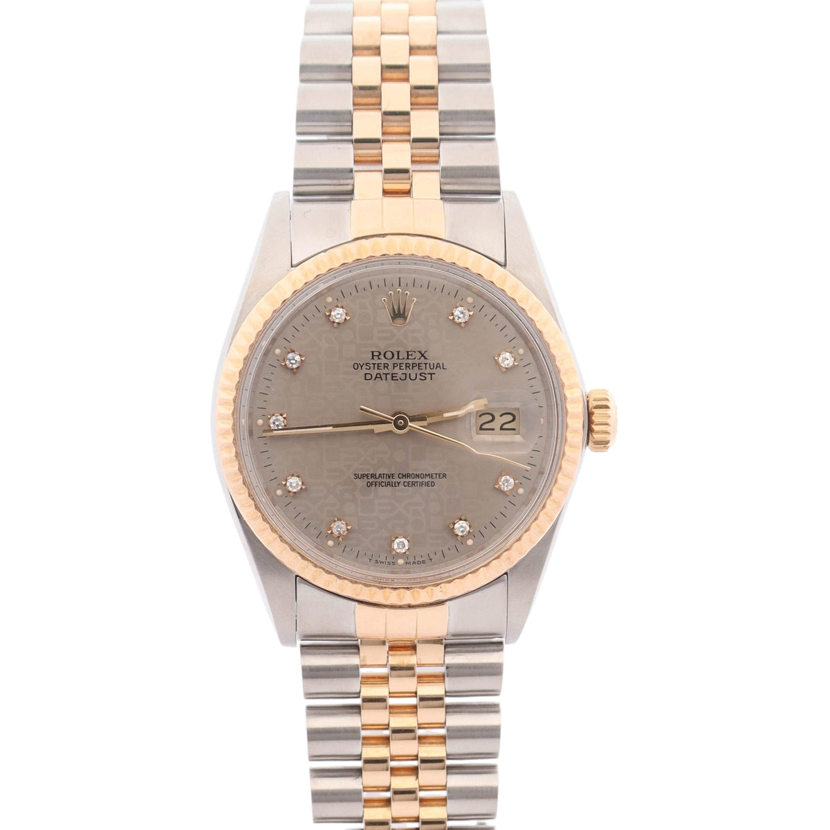 Rolex Datejust 36mm Silver Jubilee Diamond Dial Watch Ref# 16233