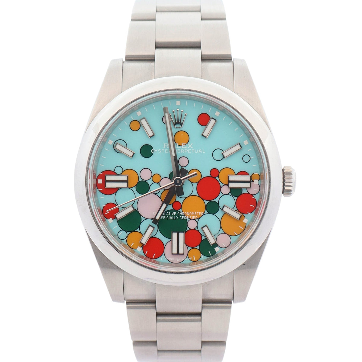Rolex Oyster Perpetual 41mm Celebration Dial Watch Ref# 124300 - Happy Jewelers Fine Jewelry Lifetime Warranty