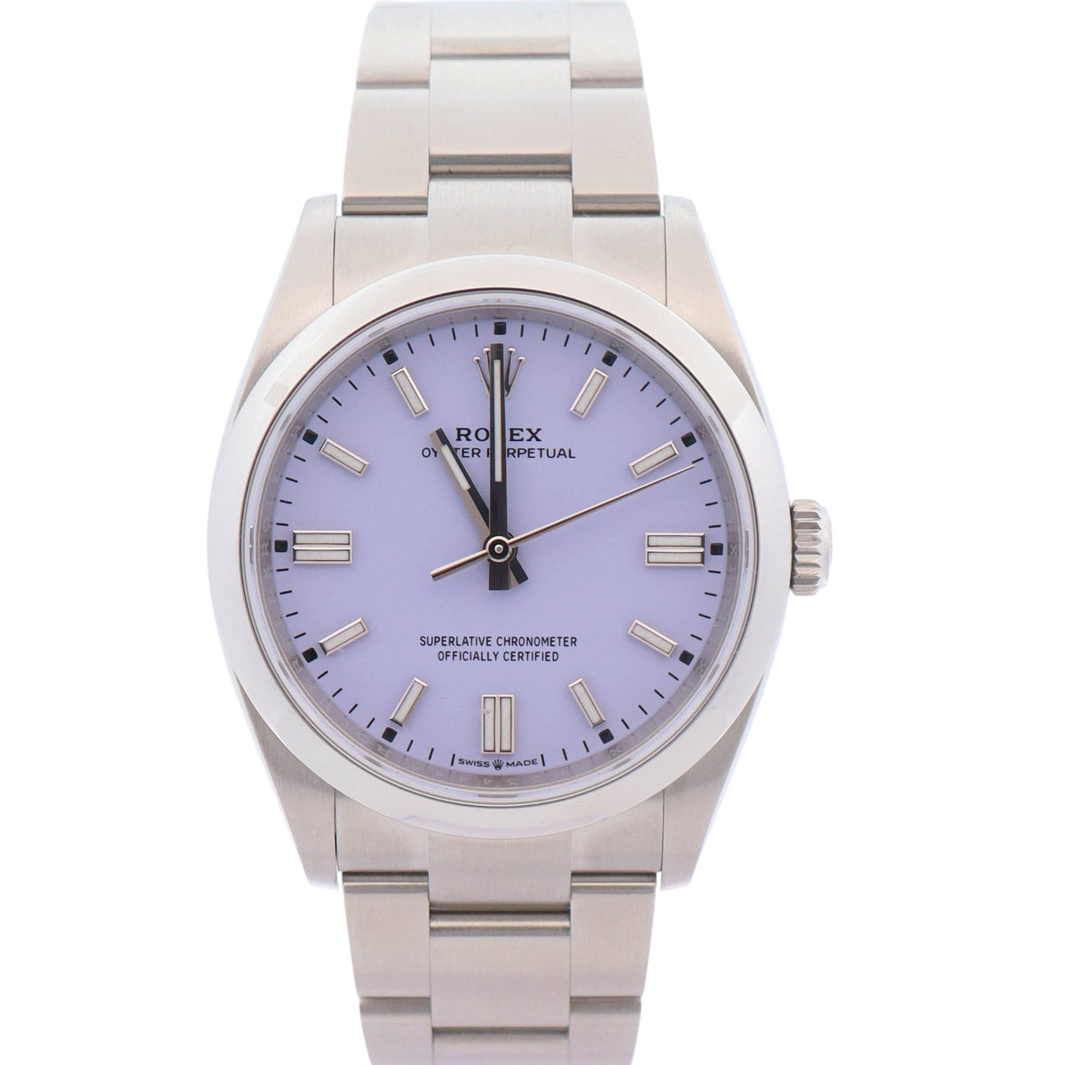 Rolex Oyster Perpetual 36mm Lavender Dial Watch Ref# 126000 - Happy Jewelers Fine Jewelry Lifetime Warranty