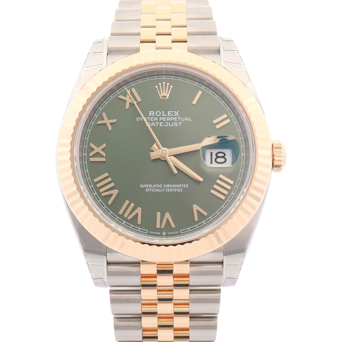 Rolex Datejust 41mm Olive Dial Watch Ref# 126333 - Happy Jewelers Fine Jewelry Lifetime Warranty