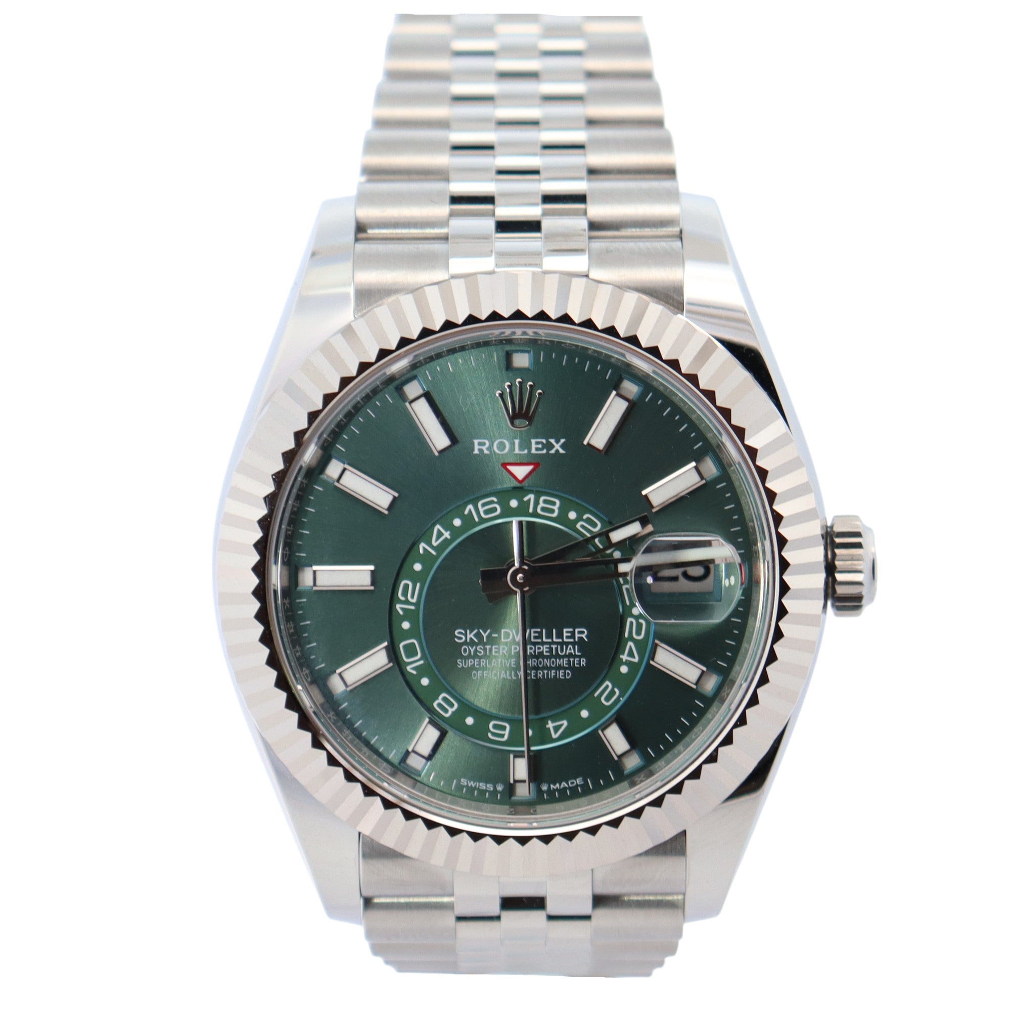 Rolex Sky-Dweller 42mm Green Dial Watch Ref# 336934 - Happy Jewelers Fine Jewelry Lifetime Warranty