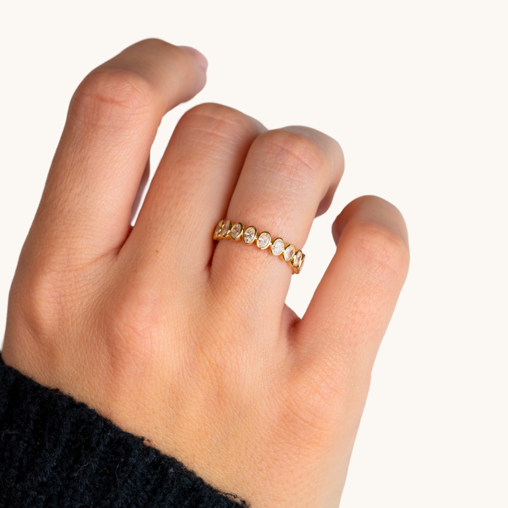 Oval Lab Diamond Bezel Eternity Band - Happy Jewelers Fine Jewelry Lifetime Warranty