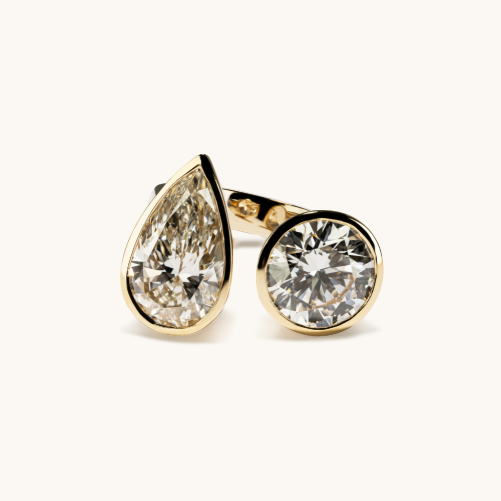 Pear and Round Toi et Moi Lab Diamond Engagement Ring - Happy Jewelers Fine Jewelry Lifetime Warranty