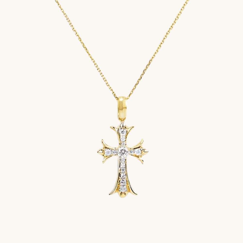 Cathedral Diamond Cross Pendant – Happy Jewelers