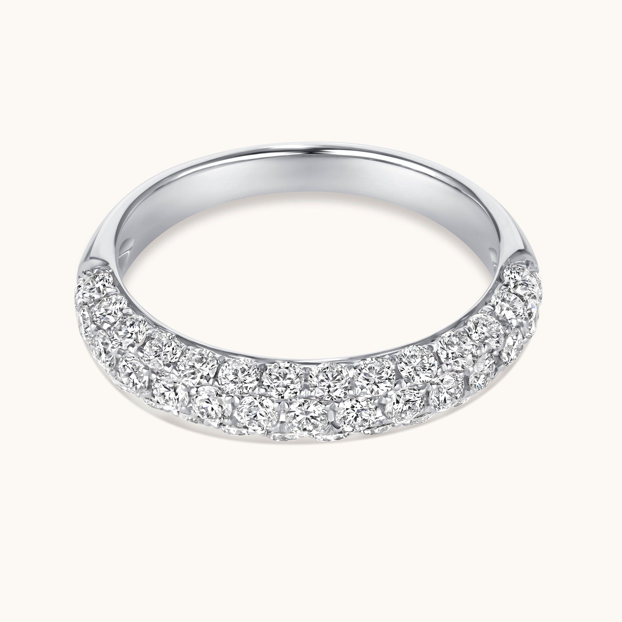 3D Diamond Halfway Band - Happy Jewelers Fine Jewelry Lifetime Warranty