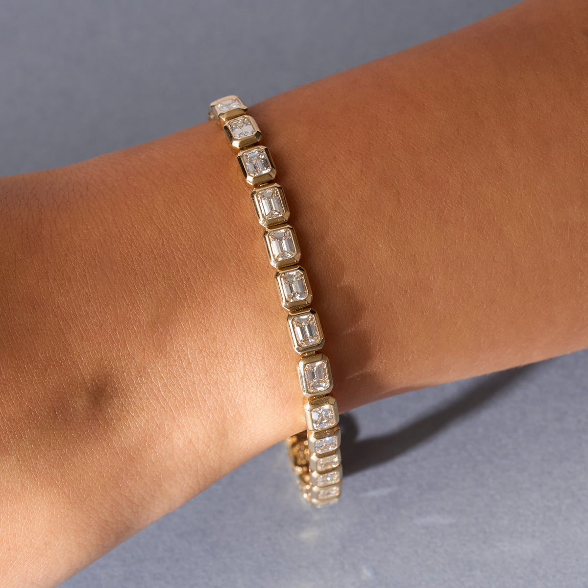 Emerald East West Diamond Tennis Bracelet