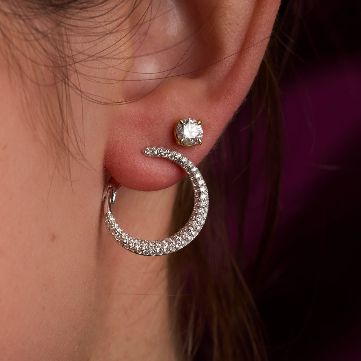 Diamond Motion Hoop Earrings - Happy Jewelers Fine Jewelry Lifetime Warranty
