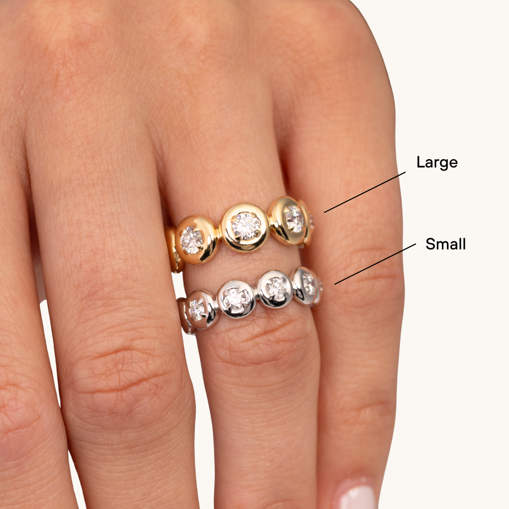 Round Lab Diamond Bubble Bezel Eternity Band - Happy Jewelers Fine Jewelry Lifetime Warranty