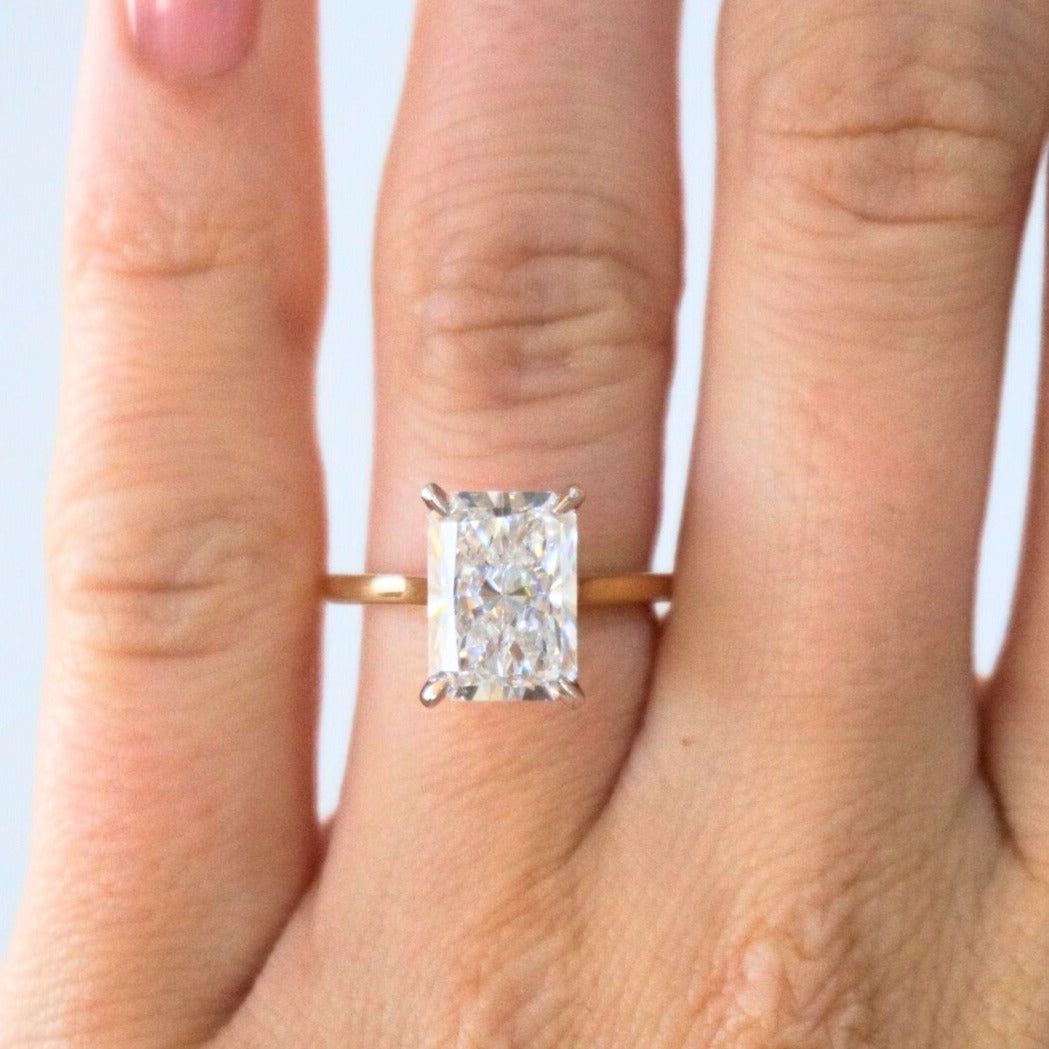 2.56 Carat Radiant Lab Engagement Ring with Hidden Halo | Engagement Ring Wednesday - Happy Jewelers Fine Jewelry Lifetime Warranty