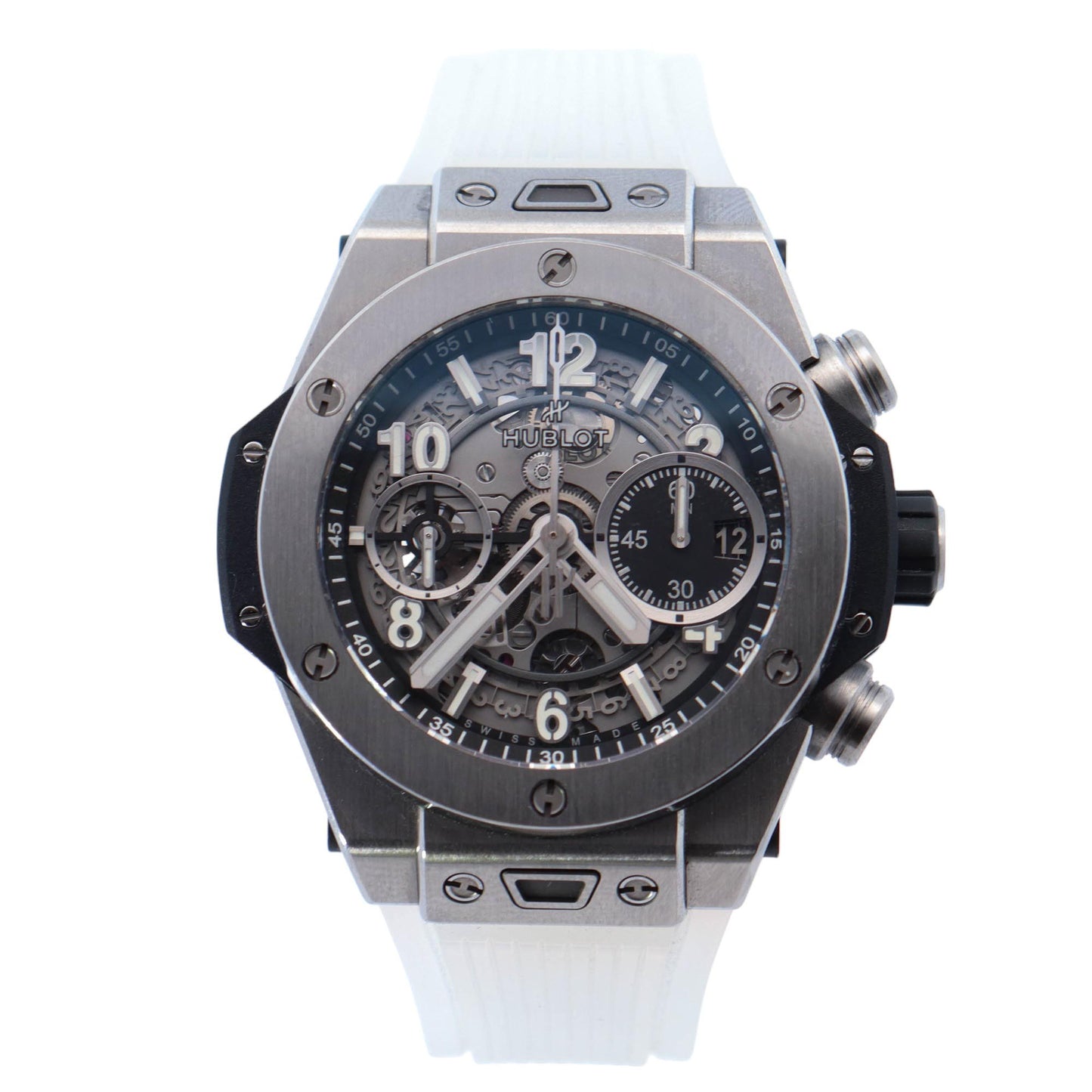 Hublot Big Bang Unico Black Ceramic 44mm Roman & Stick Skeleton Dial Watch Reference #: 421.CI.1170.RX - Happy Jewelers Fine Jewelry Lifetime Warranty