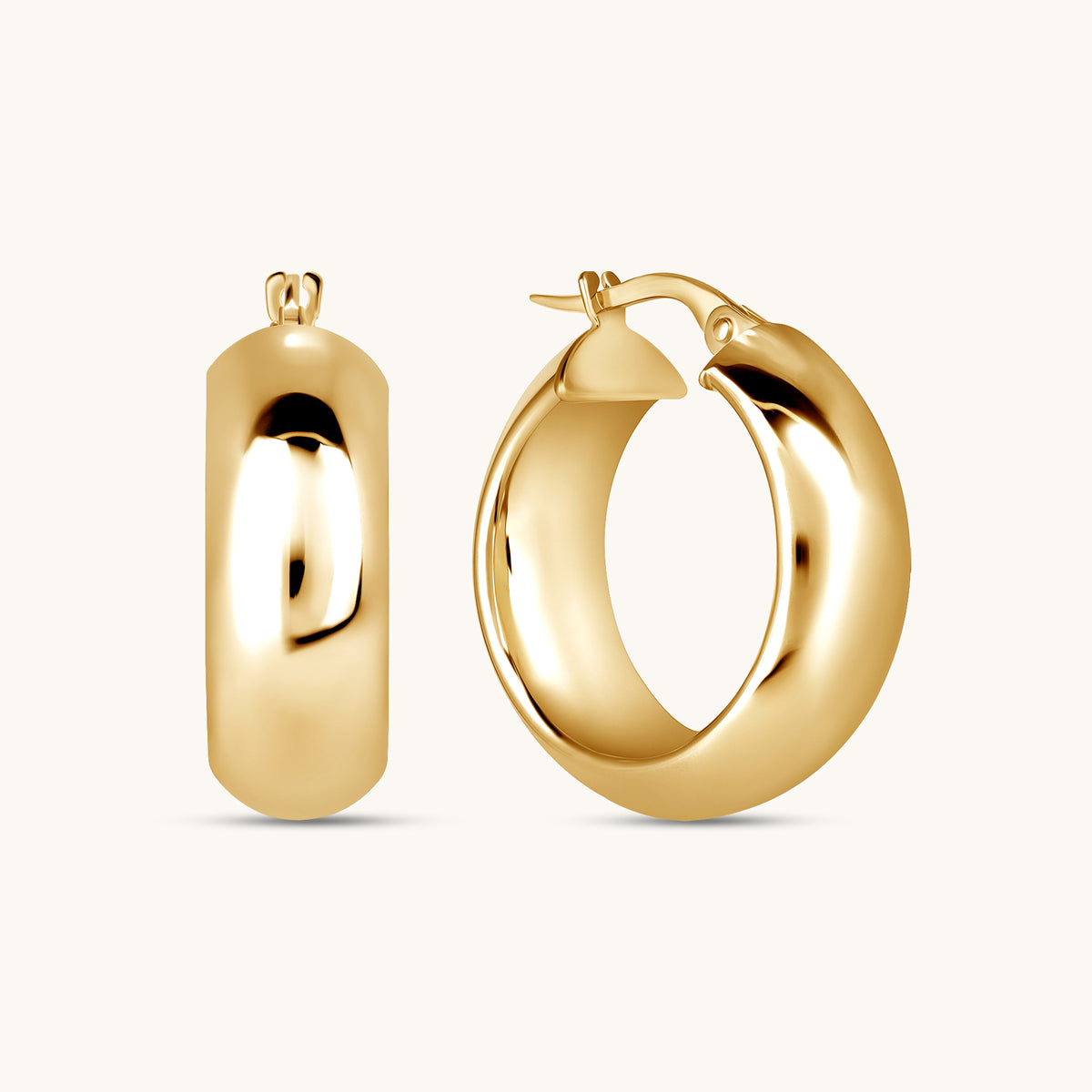 Polished Dome Hoops