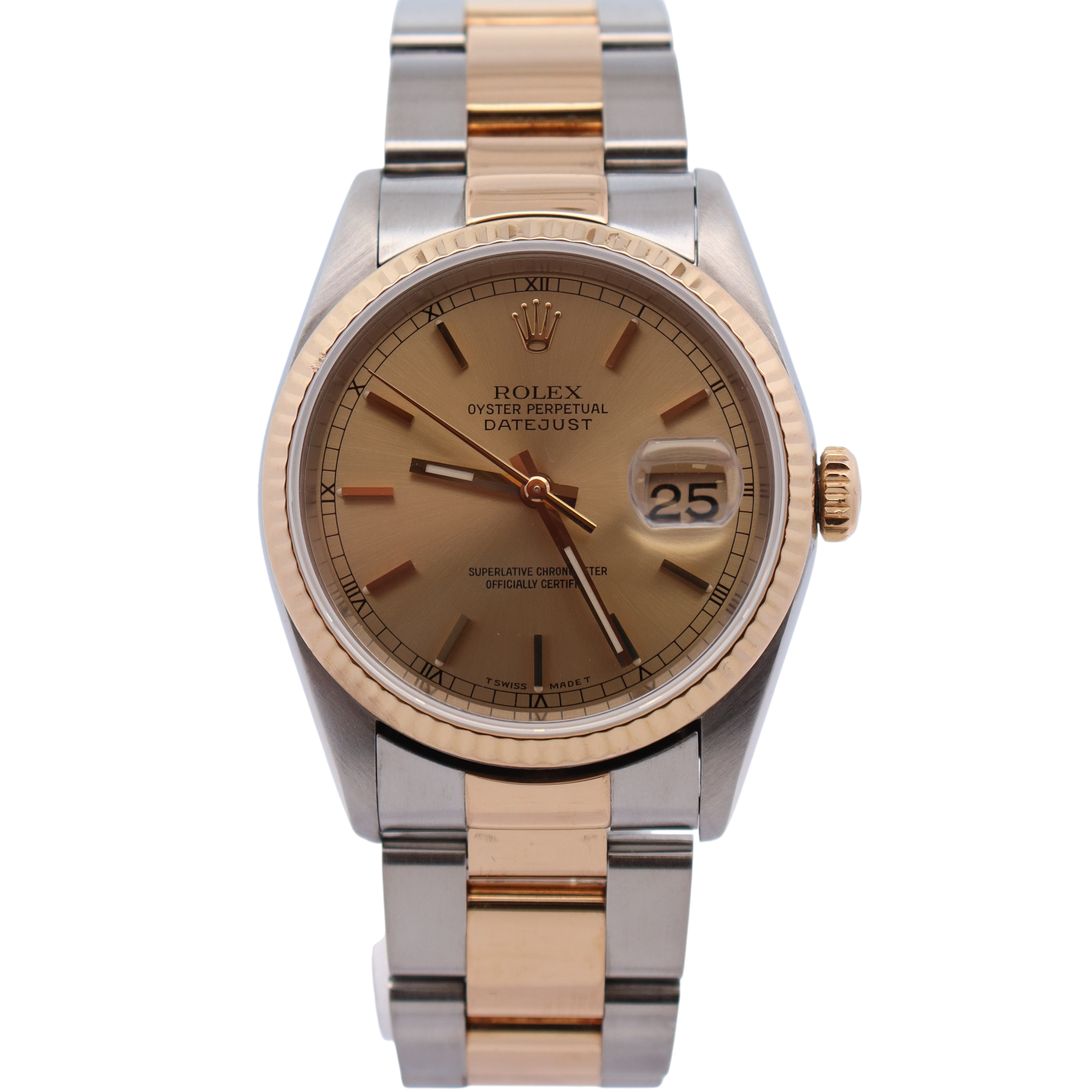 Rolex Datejust 36mm Champagne Dial Watch Ref# 16233